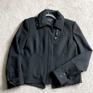 Black Ann Taylor zip front jacket